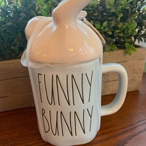 Rae Dunn Funny Bunny Mug with topper